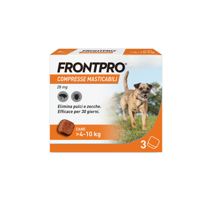 FRONTPRO Cani (4-10Kg), 3 Compresse Antiparassitarie
