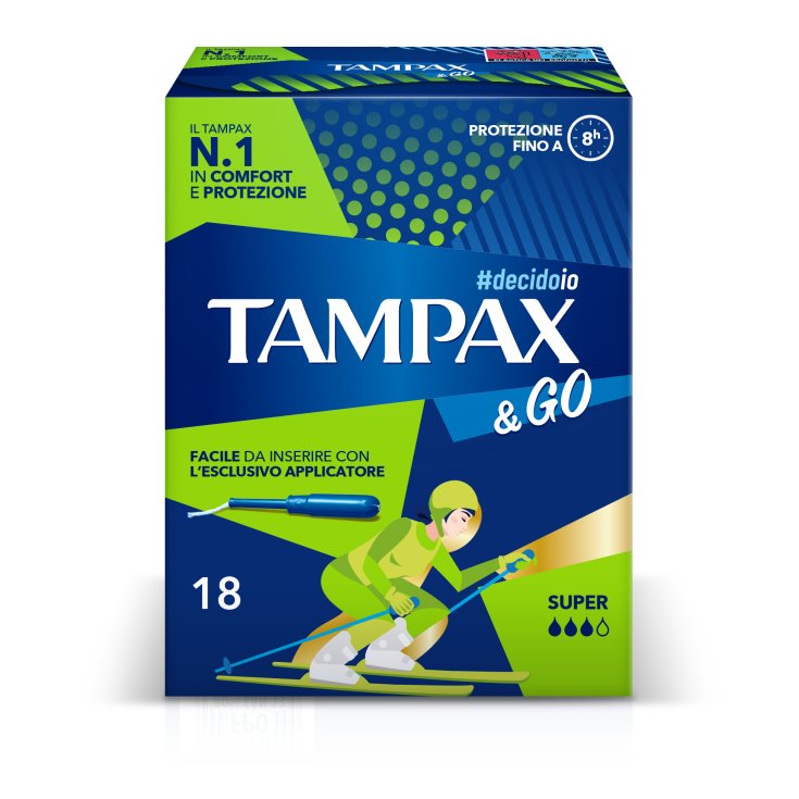 Super Assorbente Interno Tampax & Go 18 Pezzi