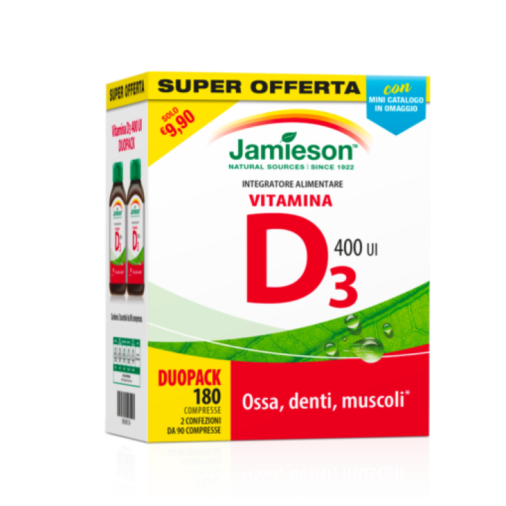 Duopack Vitamina D3 400 U.I. Jamieson 180 Compresse