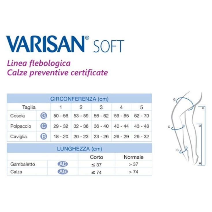 Varisan® Soft Gambaletto 15-20mmhg Normale Punta Chiusa Nero Cizeta Medicali 1 Paio