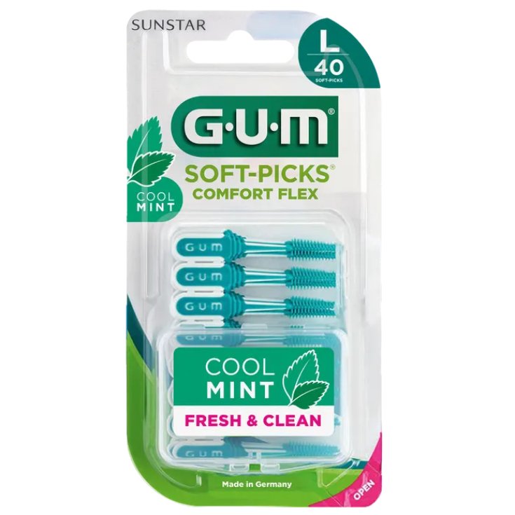 GUM Soft Pick Comfort Flex L Cool Mint Sunstar 40 Pezzi