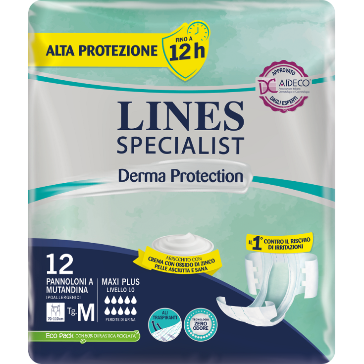 Derma Protection Pannoloni a Mutandina M Lines Specialist 12 Pezzi