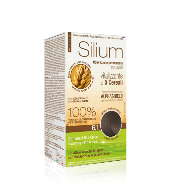 Colorazione Permanente In Crema Biondo Intenso Cenere 6,1 Silium 1 Kit