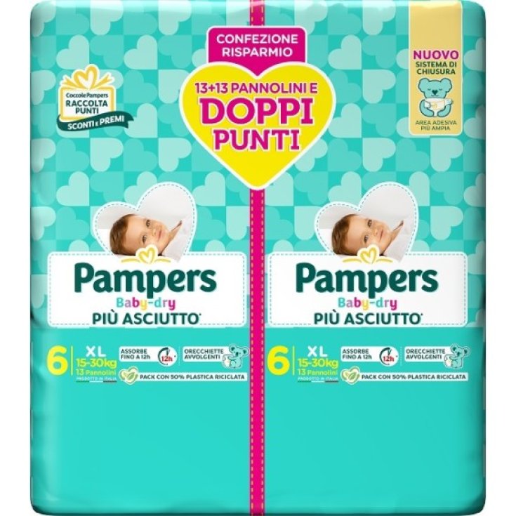 Pannolino Duo DownCount XL Pampers Baby-Dry 26 Pezzi 