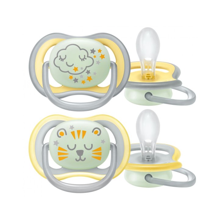 Succhietto Ultra Air Nghttime 18m+ Avent 2 Pezzi