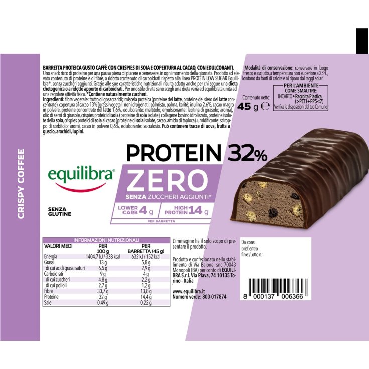 Protein 32% Zero Crispy Coffee Equilibra® - Farmacia Loreto