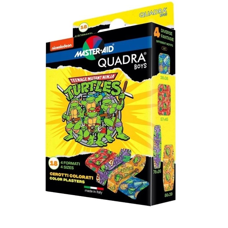 Quadra Boys Ninja Turtles Master-Aid 18 Pezzi