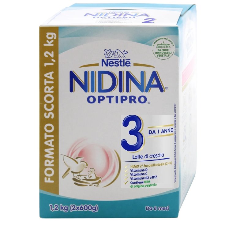 Nidina Optipro 3 Latte di Crescita Nestlé 2x600g