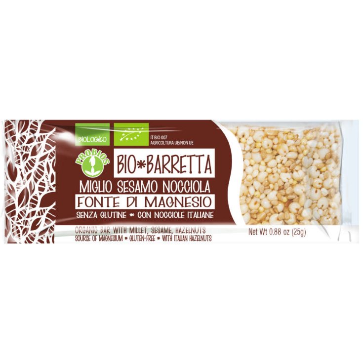 Bio Barretta Miglio Sesamo Nocciola Quinoa Probios 25g