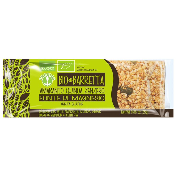 Bio Barretta Amaranto Quinoa Zenzero Probios 25g