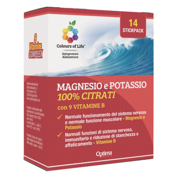 Magnesio e Potassio con 9 Vit.B Colours of Life Optima 14 Stick