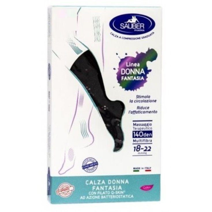 Linea Donna Fantasia 140D QSkin Pop Geranio Nero L/XL Sauber 1 Paio