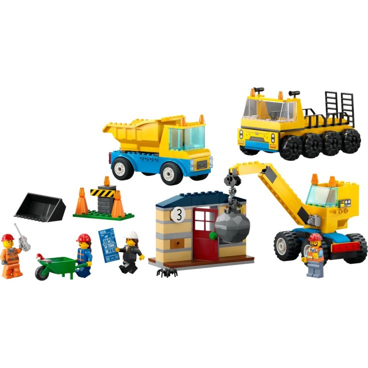 Camion Da Cantiere e Gru Con Palla Da Demolizione LEGO 