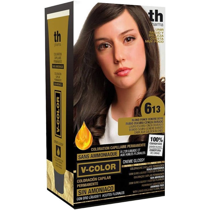 V-Color 6.13 Biondo Cenere Dorato Scuro Tinta per Capelli Th Pharma