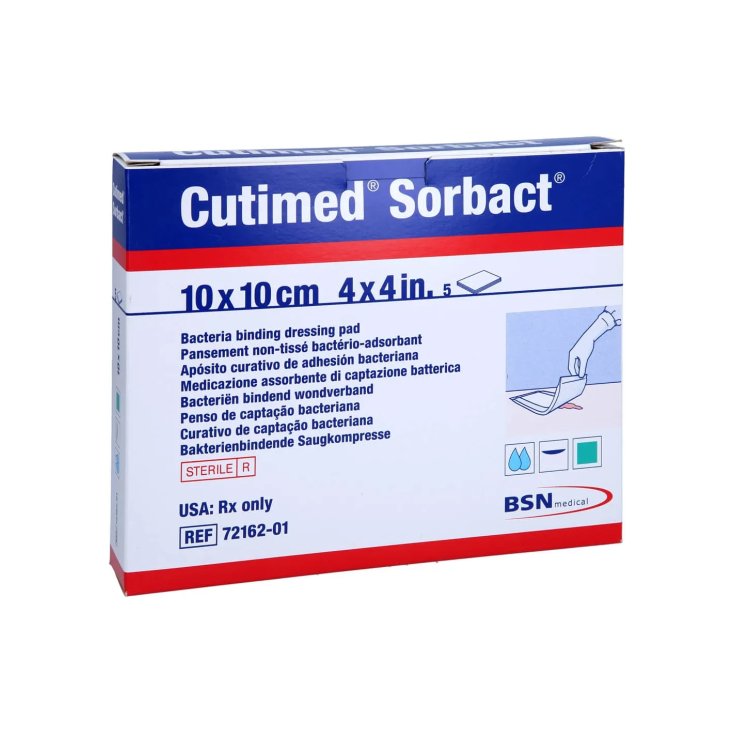 Cutimed® Sorbact® Medicazione 10X10 BSN 5 Pezzi