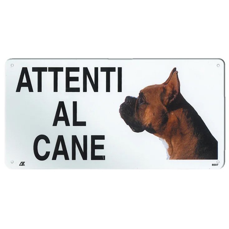 Targa Attenti Al Cane Media Boxer Record&reg;