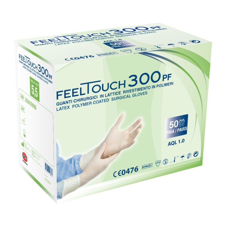 FEELTOUCH 300PF Guanti Chirurgici Senza Polvere Tg.6 Rays 50