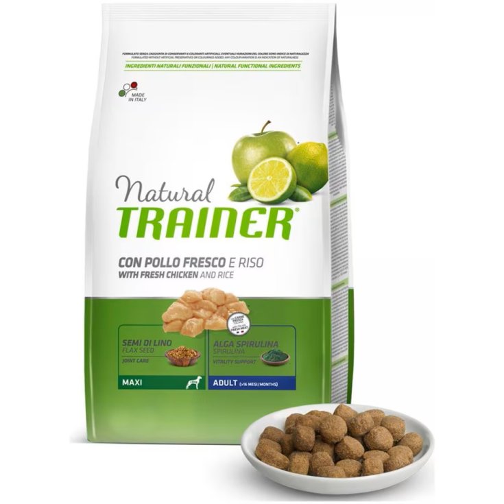 Pollo/Riso/Alga Spirulina&nbsp;Maxi Adult Natural Trainer 3Kg
