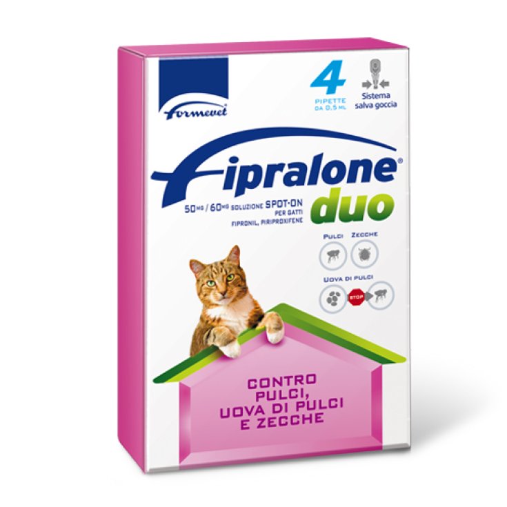 Fipralone Duo Spot-On Gatto 4 Pipette 