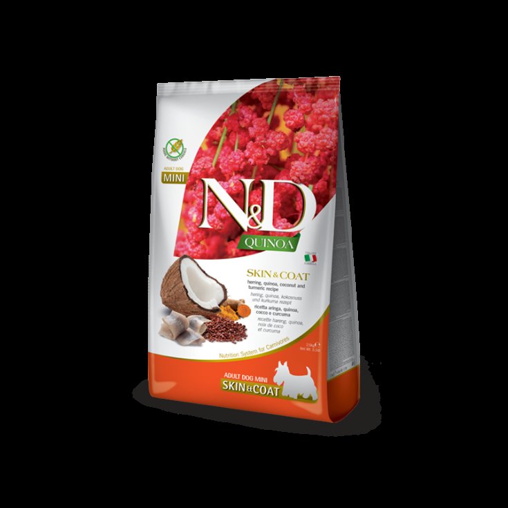 N&D Quinoa Skin&Coat Adult Mini Aringa Cocco Curcuma Farmina 2,5kg
