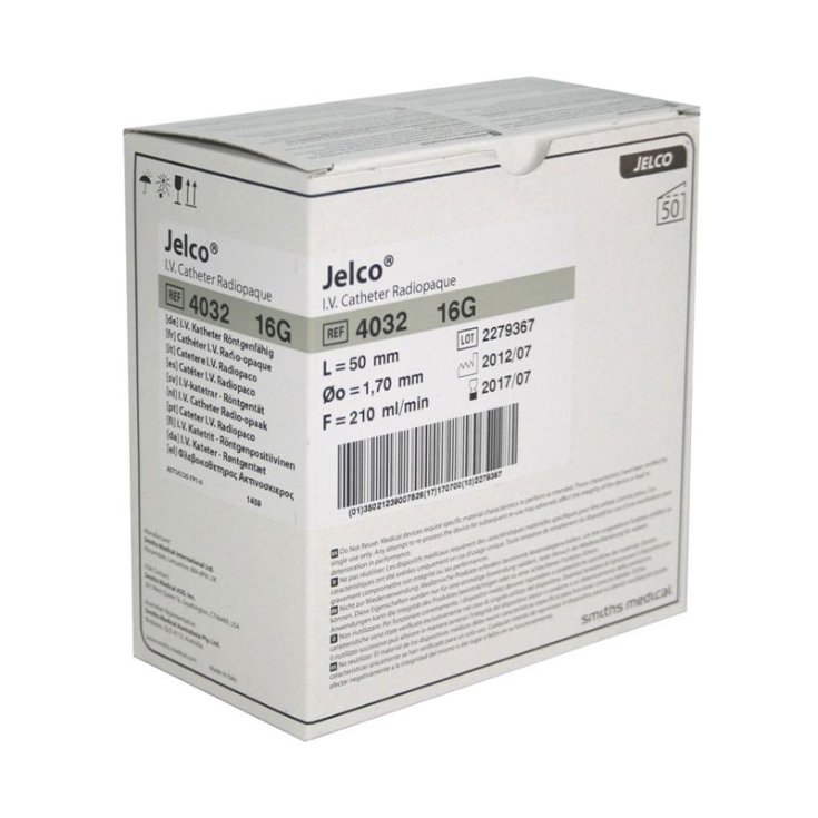 Ago Cannula 16g 4032 Senz aAlette Jelco&reg; 50 Pezzi