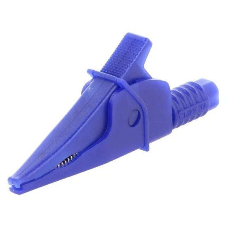 Morsetto Coccodrillo Blu 4mm 10 Pezzi