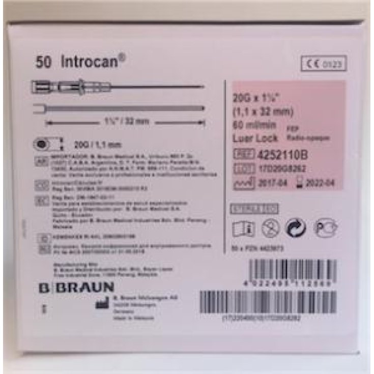 Aghi Cannula Introcan Senza Alette 20gx32mm B-Braun 50 Pezzi