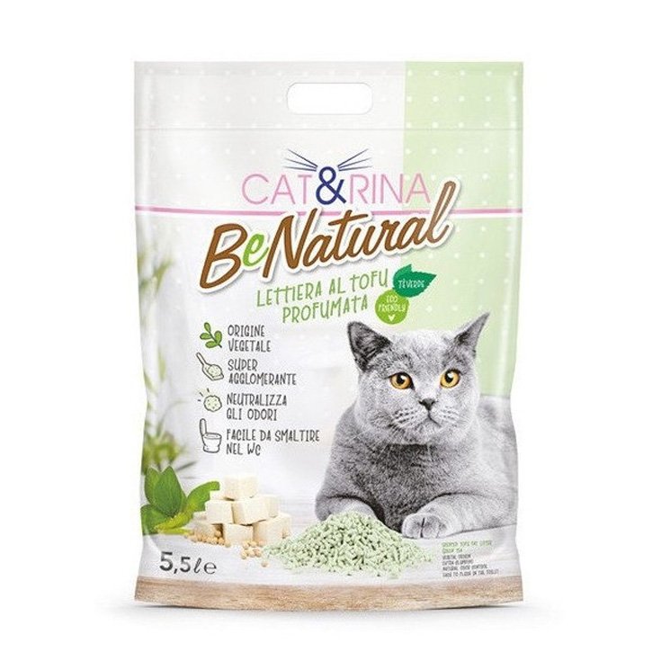 Cat&Rina BeNatural Lettiera Ecologica al Tofu Profumo di T&egrave; Verde - 5,5LT