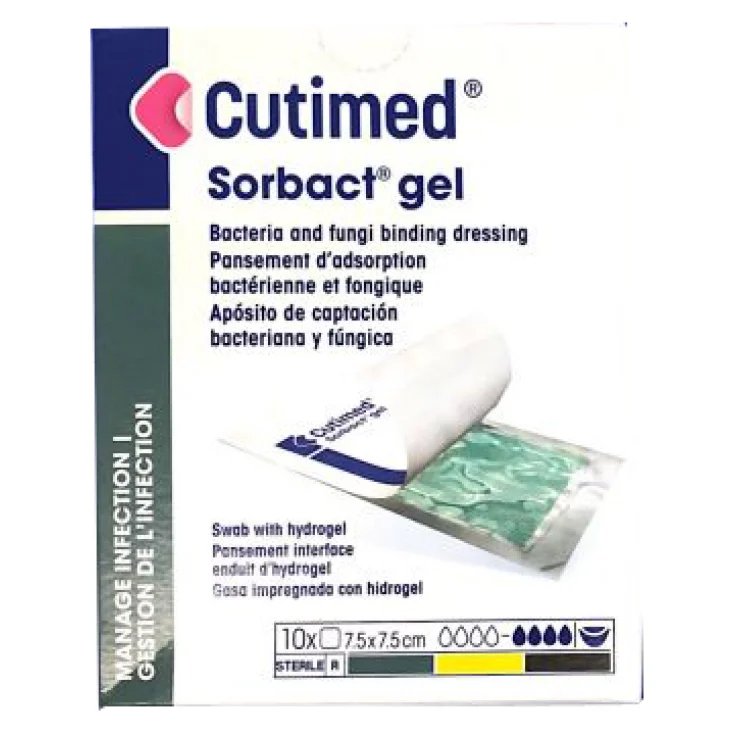 Cutimed® Sorbact Gel 7,5x7,5cm 10 Cerotti