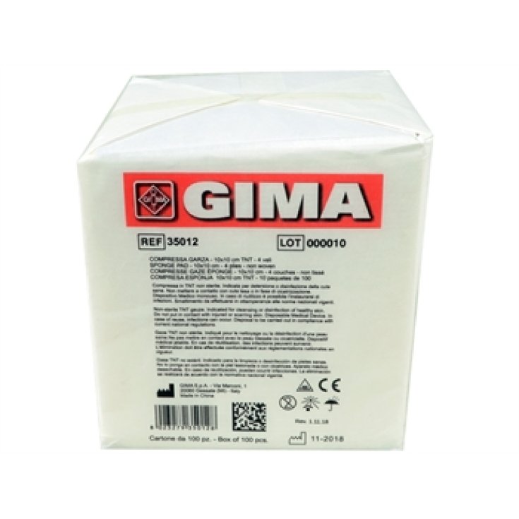 Compresse Garza 10x10cm TNT Gima 1x100 Pezzi