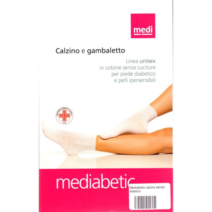 Calzino per Diabetico Corto Bianco Tg.M Mediabetic 5100