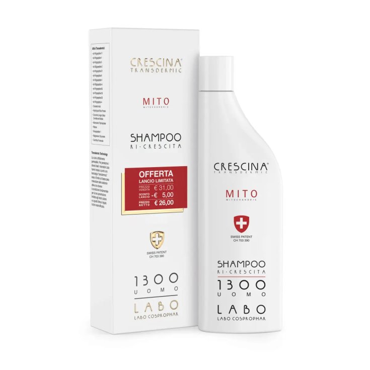 Crescina Transdermic Mito Shampoo Ri-Crescita 1300 Uomo Labo 150ml