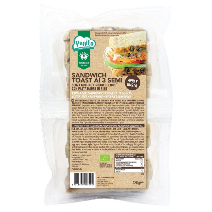 Pane Sandwich Toast Ai 3 Semi Probios 430g