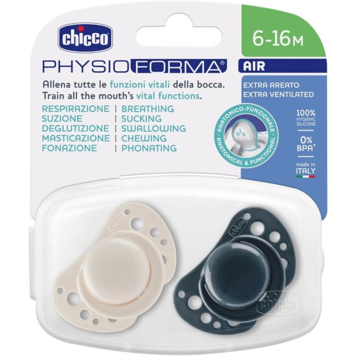 PhysioForma® Air Succhietti Blu Silicone 6-16 Chicco® 2 Pezzi