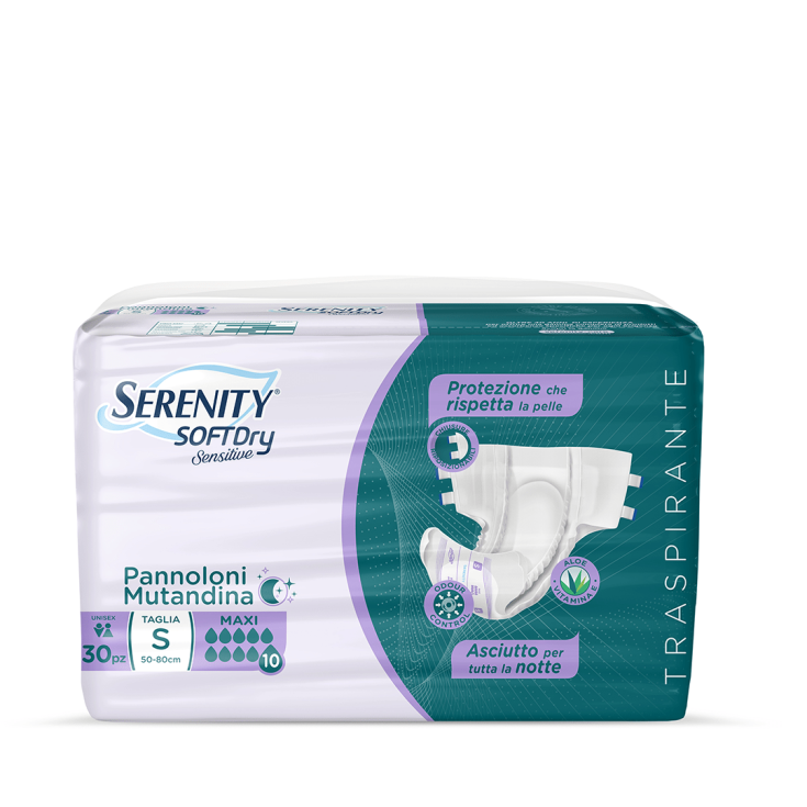 Serenity® SoftDRY Sensitive Pannolone Mutandina S Maxi 30 Pezzi