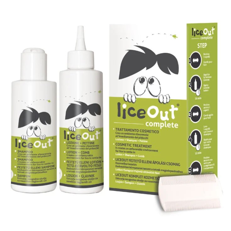 liceOut® complete Kit Lozione + Shampoo + Pettine
