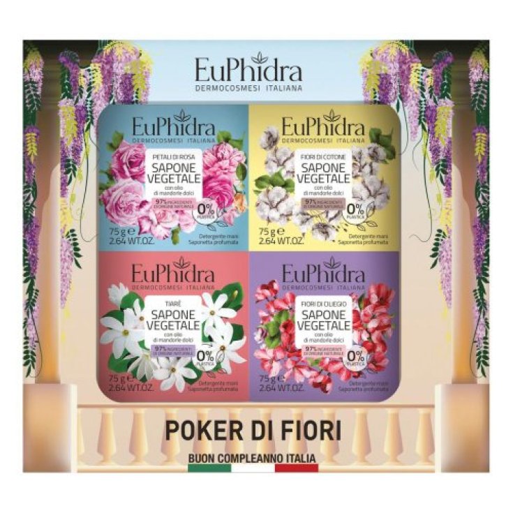 Poker Di Fiori Cofanetto Euphidra 4 Saponette Mani