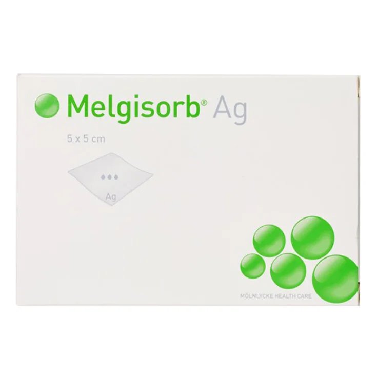 Melgisorb® Ag Medicazione 5x5cm MOLNLYCKE HEALTH CARE 10 Pezzi