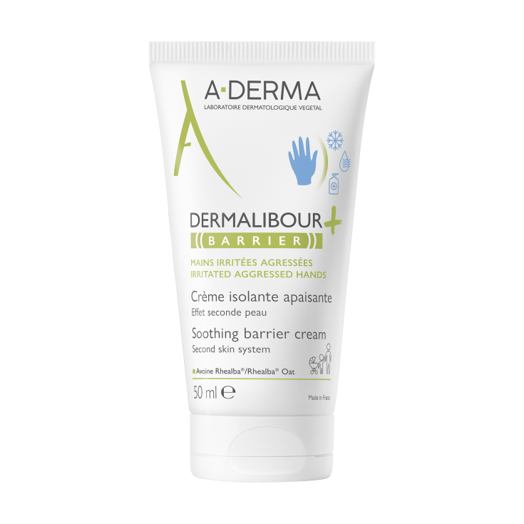 A-Derma Dermalibour+ Barrier Crema isolante lenitiva, Pelle irritabile e fragilizzata, 50ml