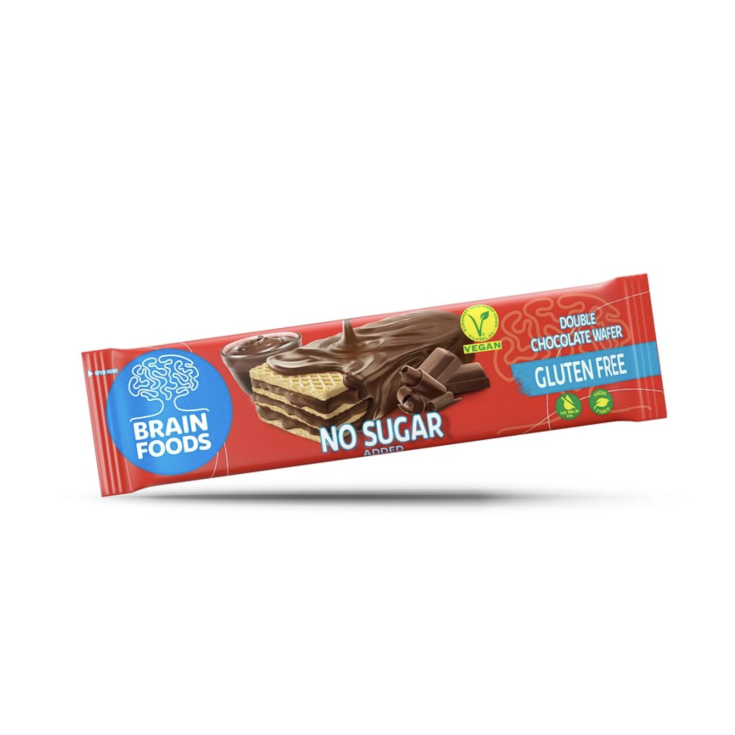 Wafer Double Chocolate Brain Foods 70g