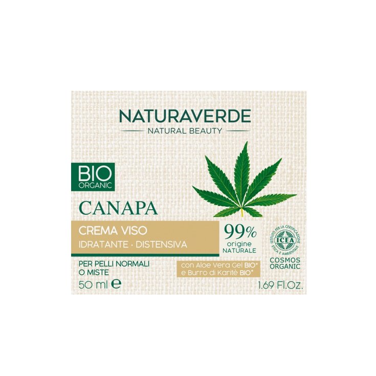 Crema Viso Idratante Distensiva Canapa NATURAVERDE BIO 50ml