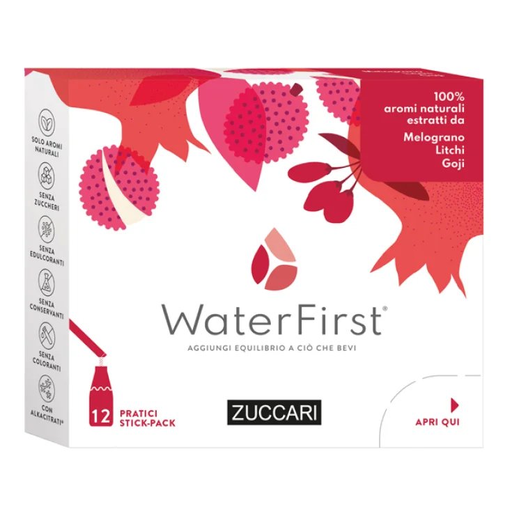 WaterFirst® Melograno, Litchi, Goji ZUCCARI 12 Stick
