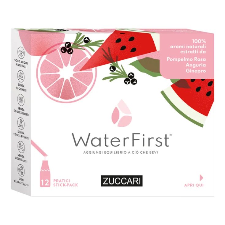 WaterFirst® Pompelmo Rosa, Anguria, Ginepro ZUCCARI 12 Stick
