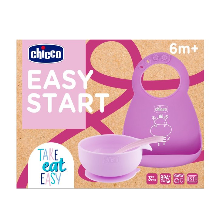 Set Pappa Easy Start +6M Rosa Silicone Chicco 1 Set