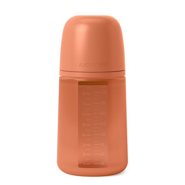 Selection Colour Essence 3M+ Biberon In Silicone Orange Sunset Suavinex 240ml