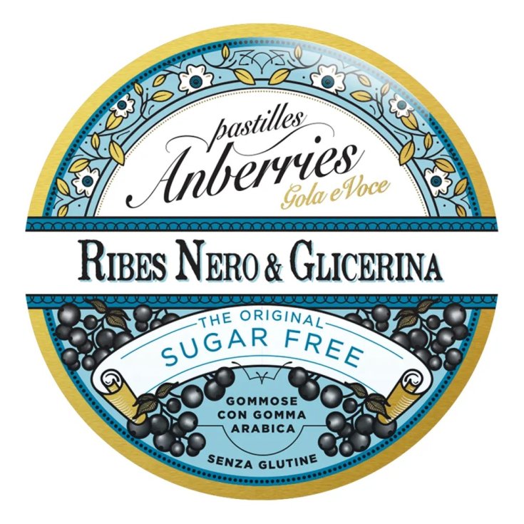 Pastiglie Gola Senza Zucchero Ribes Nero & Glicerina Anberries 55 g