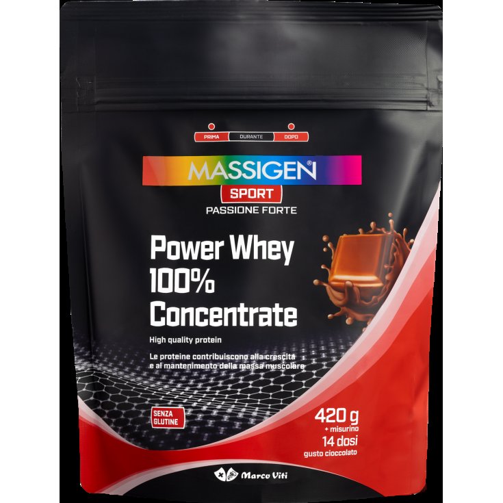 Power Whey 100% Concentrate Cioccolato Massigen Sport 420g