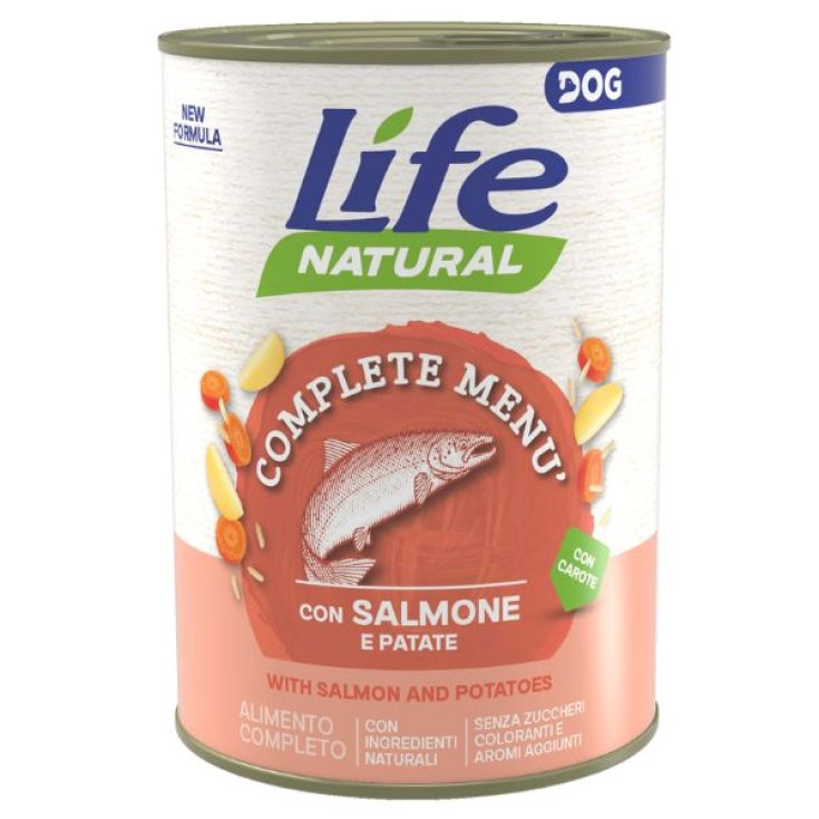 Complete Menù Salmone Con Patate Dog Life Natural 400g