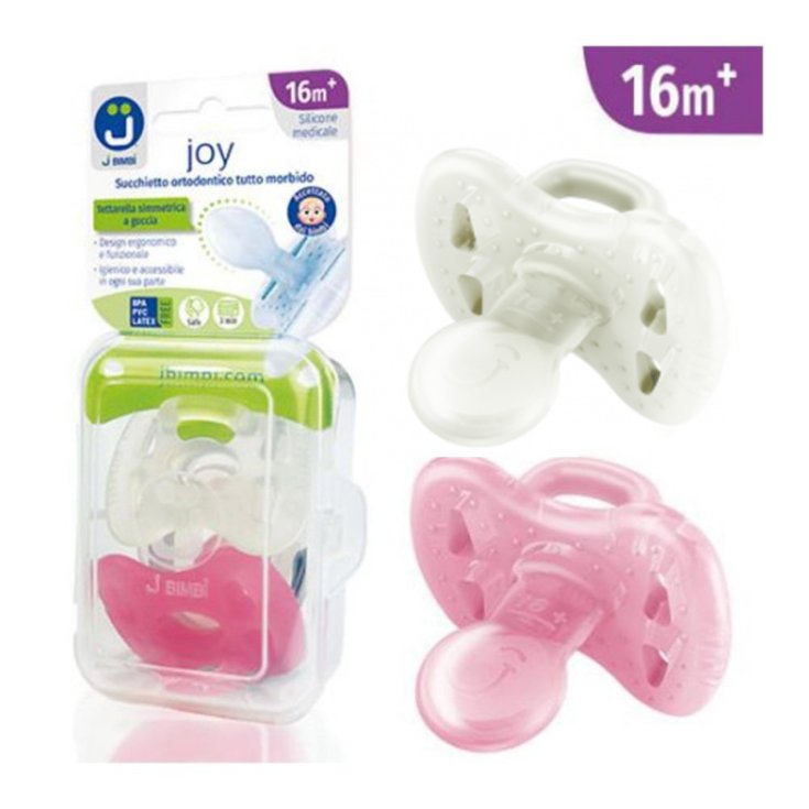 J BIMBI® JOY Succhietti 16m+ Trasparente/Rosa 2 Pezzi