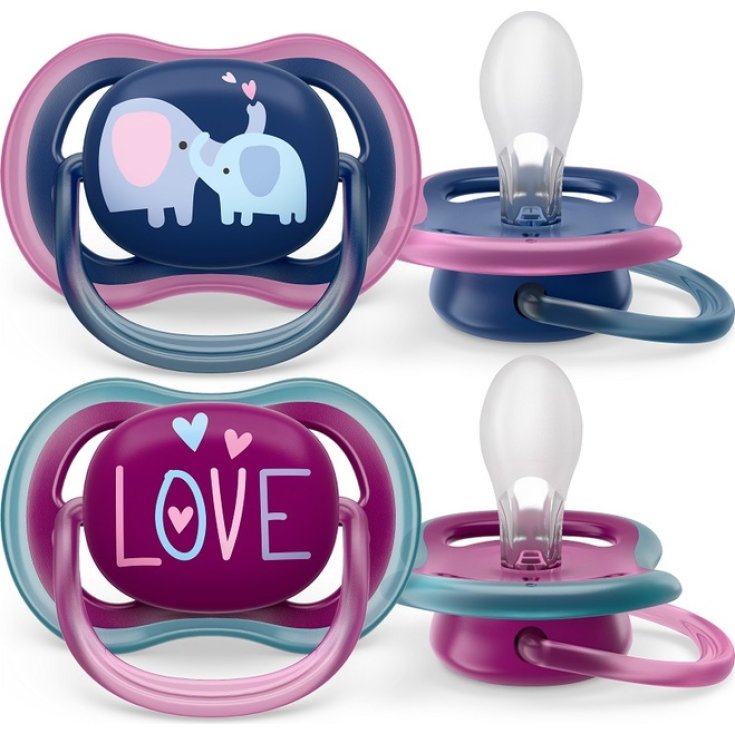 Succhietto Ultra Air 18M+ Elefante/Amore Philips Avent 2 Pezzi